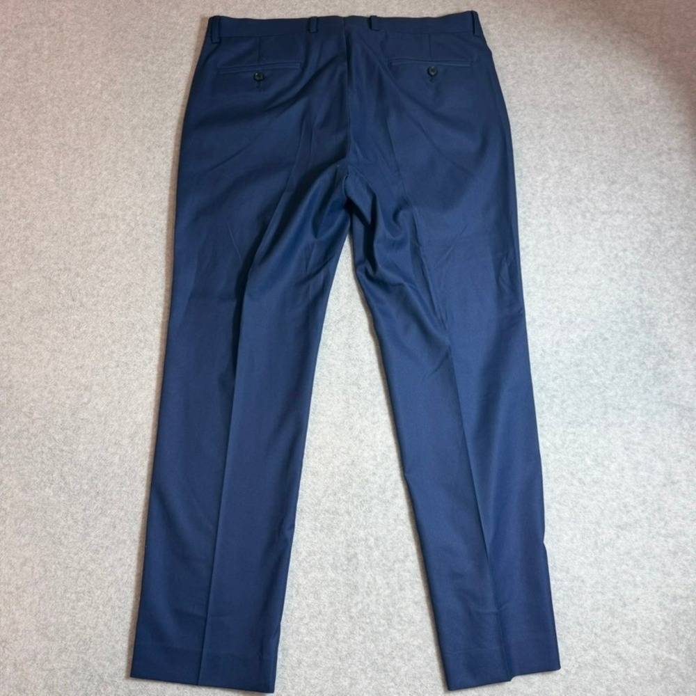 Alfani Dress Pants Mens 34W 30L Blue Slim Fit Flat Front - Picture 6 of 10